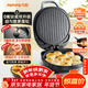 九陽(yáng)（Joyoung）【升級0氟】家用電餅鐺三明治機早餐機 36mm加深烤盤(pán)煎烤機 雙面加熱 大火力蒸汽烤肉餅鐺GK128