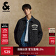 杰克·瓊斯（JACK&JONES）25年男裝秋冬翻領(lǐng)字母時(shí)尚短款輕薄鴨絨羽絨服男襯衫夾克保暖外套 E41黑色 M 175