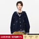 幻走（MOVEUP）2025冬季新款.FUN系列連帽口袋腳口收丈根牛仔外套女 牛仔藍 S