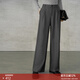 顏域灰色簡(jiǎn)約通勤西裝褲女2025新款秋冬復古氣質(zhì)職業(yè)高腰闊腿褲子 灰色1 L/40