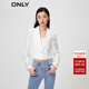 ONLY時(shí)尚通勤直筒短款絲光暗紋西服外套女|123308006 S00 白色NEW CREME 160/80A/S