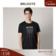 Brloote/巴魯特男士短袖T恤棉舒適時(shí)尚休閑個(gè)性印花圓領(lǐng)休閑T恤衫男夏季 黑色7 175/96A