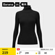 蕉內（Bananain）【劉浩存同款】熱皮702++女士高領(lǐng)毛衣羊毛衫保暖內搭女裝打底衫 【堆堆領(lǐng)】黑色 L