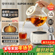 蘇泊爾（SUPOR）1.2L全玻璃養生壺煮茶器煮茶壺燒水壺電水壺電熱水壺 0膠水0涂層低音沸煮 恒溫保溫316L SW-12Y06Q