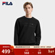 FILA 斐樂(lè )官方男子套頭衛衣冬新款時(shí)尚簡(jiǎn)約基礎針織長(cháng)袖上衣 正黑色-BK XL 180/100A/XL