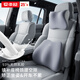 愛(ài)車(chē)屋（ICAROOM）汽車(chē)頭枕腰靠座椅護頸枕乳膠靠墊靠枕運動(dòng)座椅 適用奔馳寶馬奧迪 【5A抗菌絲緞面料】1頭枕1腰墊-靜月灰