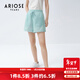 艾諾絲雅詩(shī)商場(chǎng)同款夏季新品系帶收腰時(shí)尚休閑高腰短褲20433049 海岸藍 M