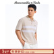 Abercrombie & Fitch【條紋POLO】小麋鹿圖案男裝25夏季美式POLO短袖T恤124-5299 淡咖色 L (180/108A)