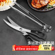 拜杰不銹鋼夾子食品夾廚房煎牛排專(zhuān)用烤肉夾子剪刀燒烤工具套裝二件套