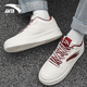 安踏板鞋男鞋2026冬季新款男士透氣低幫經(jīng)典小白鞋百搭休閑運動(dòng)鞋子男 酒紅色【輕松-紅白鞋帶】 41 官方正品-24小時(shí)內極速發(fā)貨