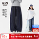 左西女童牛仔褲防褪色兒童彎刀褲2026新款大童春裝褲子 深牛仔色 140