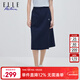 ELLE ACTIVE裙子女輕薄柔軟運動(dòng)A字半身裙中長(cháng)款25春夏戶(hù)外登山抽繩梭織裙 藏青色 M