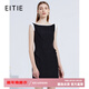 愛(ài)特愛(ài)（EITIE）夏裝女裝純色時(shí)尚收腰修身顯瘦假兩件包臀連衣裙3907691商場(chǎng)同款 黑色20 L 165