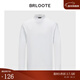 巴魯特（Brloote）簡(jiǎn)約長(cháng)袖T恤男純棉百搭寬松半高領(lǐng)打底衫秋冬 白色 180/100A