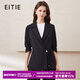 愛(ài)特愛(ài)（EITIE）精致通勤ol氣質(zhì)收腰一?？畚餮b外套2025夏季新款西服女B2503602 極簡(jiǎn)黑20 M (160)