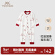 英氏（YEEHOO）【商場(chǎng)同款】新生兒連體衣嬰兒衣服純棉爬服嬰兒滿(mǎn)月衣服周歲禮服 【100%棉】馥郁秘境襟哈款 80cm