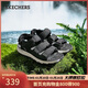 斯凱奇（Skechers）涼鞋男士秋季外穿運動(dòng)涼拖鞋男鞋平底踩屎感軟底沙灘鞋237586