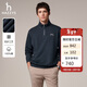 哈吉斯（HAZZYS）男裝 春秋款簡(jiǎn)約休閑男上衣半開(kāi)襟套頭衛衣男ABTZE0CCI36