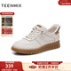 天美意單鞋商場(chǎng)同款休閑系帶平底女舒適滿(mǎn)幫鞋春秋款CMA29AM5 米白 40