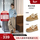 他她（TATA）小熊勃肯鞋冬季毛毛單鞋厚底加絨保暖防滑棉鞋女CYY07DM5 棕色（仿毛里）-魔術(shù)貼款 35
