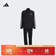adidas阿迪達斯官方輕運動(dòng)男裝速干三條紋運動(dòng)立領(lǐng)長(cháng)袖套裝GK9950 黑色/白色 2XL
