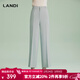 藍地[莫蘭迪豆沙綠]LANDI休閑西裝直筒褲正裝褲子氣質(zhì)修身春夏新 天青色 L
