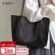 viney包包女包牛皮托特包大容量單肩腋下編織包生日禮物輕奢送女友老婆