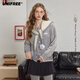 UNIFREE韓系針織衫女士秋冬寬松圍感修身披肩氛顯瘦長(cháng)袖上衣 均碼 灰色