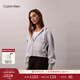 Calvin KleinJeans秋冬女士美式休閑ck寬松抓絨提花織帶連帽開(kāi)衫外套衛衣 P77-椰青灰 S