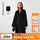 朗姿騏驥紅【王楚然同款】純羊毛通勤大衣修身毛呢外套冬季新款 黑色 S