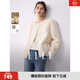 ELLE【100%綿羊毛】白色小香風(fēng)毛絨短外套女2025冬季新款氣質(zhì)上衣 白色 M
