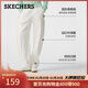 斯凱奇（Skechers）新年禮物2025女休閑褲直筒褲彎刀褲運動(dòng)衛褲香蕉褲寬松L425W074