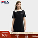 FILA斐樂(lè )官方女子編織連衣裙2025夏季新款時(shí)尚休閑修身POLO裙子 傳奇藍-NV S 160/80A/S