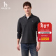 哈吉斯（HAZZYS）男裝 2025秋季新款翻領(lǐng)T恤純色男上衣長(cháng)袖polo衫男ABTZE0CCE01 深灰色CC M （170/92A 46）