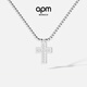 APM Monaco 密鑲銀色十字架可調節銀珠項鏈簡(jiǎn)約生日送女友毛衣鏈新年禮物 銀白色十字架可調節銀珠項鏈
