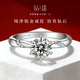 鉆途鉑金戒指PT950培育鉆石一克拉求婚鉆戒結婚生日情人節禮物 一克拉培育鉆/鉑金戒托/IGI證書(shū) 閉口（13號）