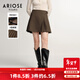艾諾絲雅詩(shī)【商場(chǎng)同款】冬季新款氣質(zhì)優(yōu)雅修身顯瘦短裙百褶裙半身裙21033512 沙茶色 M