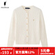 POLOWALK針織衫女打底衫內搭春秋款絞花針織開(kāi)衫春裝外套韓系女裝毛衣夾 米白 【AM8W53580111】 L (165)