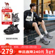 駱駝（CAMEL）老爹鞋男款銀月舒適厚底增高休閑鞋秋 L24A283742AM 灰/槍/黑 40