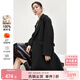 尚都比拉冬季優(yōu)雅西裝領(lǐng)雙面呢全羊毛大衣女中長(cháng)款毛呢外套 黑色 L 