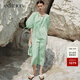edition連衣裙女新款浪漫度假風(fēng)綠白條紋寬松長(cháng)裙氣質(zhì)小眾 綠白條T52 L 170