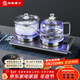 友家鋪子（Biooner）全自動(dòng)底部雙上水電熱燒水壺玻璃燒水器家用辦公茶臺茶桌一體嵌入式電茶爐茶具套裝 輕奢銀清潔款