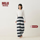 MUJI女式發(fā)熱毛毛紗家居長(cháng)褲女士睡褲褲子保暖25年冬季 FD36CC5A 深灰色條紋 S -M(160/66A)