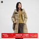 播商場(chǎng)同款白鵝絨連帽中長(cháng)款羽絨服女24冬新款保暖外套BDR4RD3536 O70吟芽 M