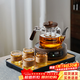 憶壺茶（YIHUTEA）玻璃煮茶壺2025新款電陶爐套裝家用多功能燒水養生壺大容量茶具 【煮茶7件套】透明壺+數顯木紋爐+4杯+茶盤(pán)
