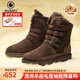 AU&MU澳洲紅色雪地靴女冬季羊皮毛一體男女靴保暖加絨防滑大碼戶(hù)外棉鞋 巧克力色 【男女款】【羊皮毛一體】310 38 U7