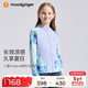 moodytiger兒童冰皮衣夏季男童防曬服涼感透氣薄款女童防曬衣撞色防蚊皮膚衣
