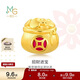 周生生新年黃金轉運珠Charme寶貝招財貓錢(qián)袋甜柿金桔國風(fēng)足金串珠 單顆