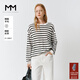 麥檬MM/進(jìn)店B囤寬松針織條紋T恤百搭休閑25春新品5G1931081 白色 5G7931081 M （105-125斤）