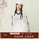 紫涵（ZIHAN）紫涵V領(lǐng)印花長(cháng)袖T恤女2025夏季新款甜美學(xué)院風(fēng)蝴蝶結寬松白色上衣 白色 XL
